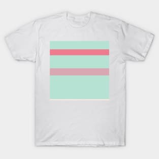 A remarkable stew of Pale Chestnut, Powder Blue, Misty Rose and Carnation stripes. T-Shirt